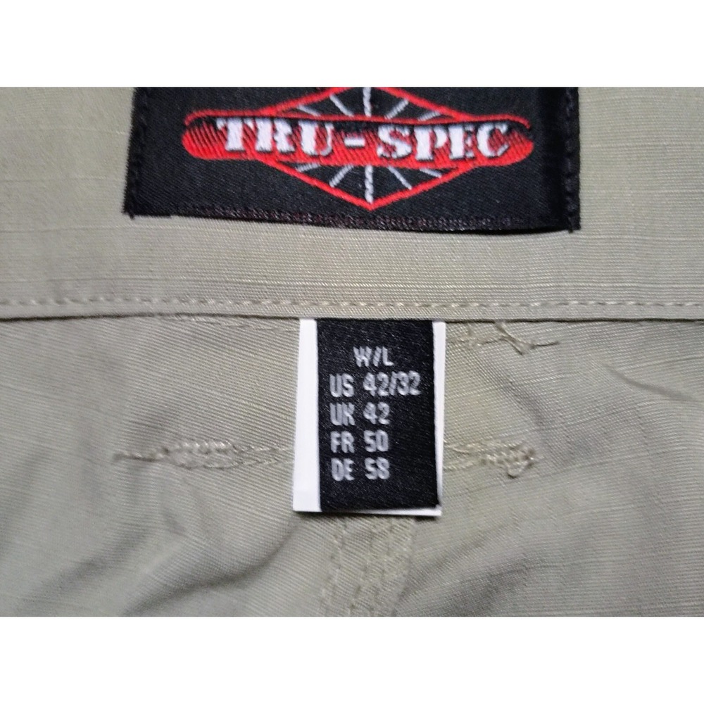 Tru SPEC Pants Mens 42x32 Beige Cargo Straight Leg Rigid‎ Work Flap Pockets - Picture 4 of 9